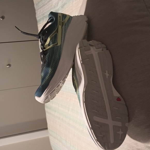 Salomon running shoes. Gray, blue, neon yellow. - Picture 2 of 2